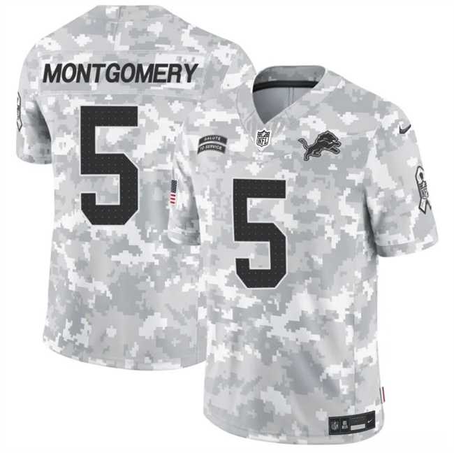 Men%27s Detroit Lions #5 David Montgomery 2024 F.U.S.E Arctic Camo Salute To Service Limited Stitched Football Jersey Dzhi->detroit lions->NFL Jersey